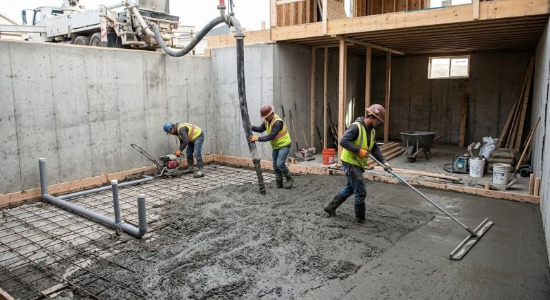 Basement Concrete Installation in Milford, IN