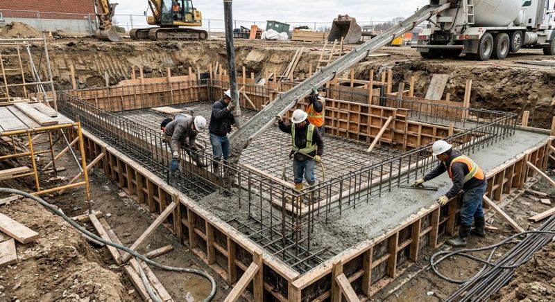Basement Concrete Installation in North Webster, IN