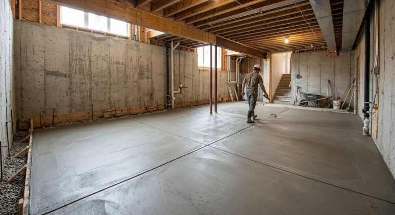Basement Concrete Installation in Rochester, IN