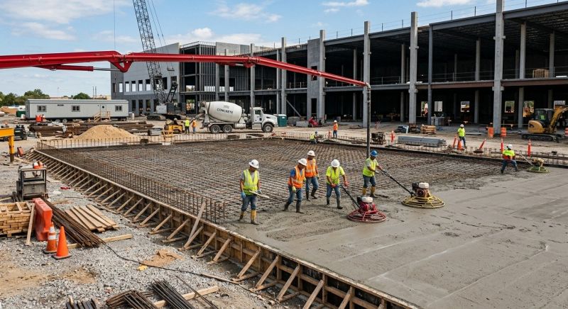Commercial Slab Installation in Albion, IN