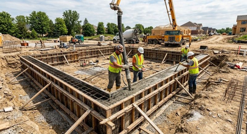 Foundation Wall Pouring in Columbia City, IN